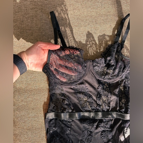 NWT Black lace mesh transparent one piece lingerie - Picture 2 of 5